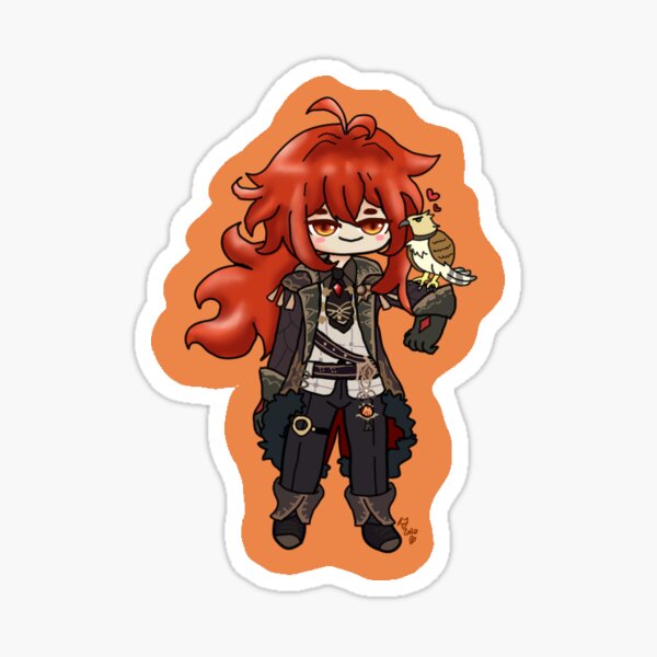 Item preview, Diluc - Genshin Impact Chibi designed and sold by Iloonylovegood.