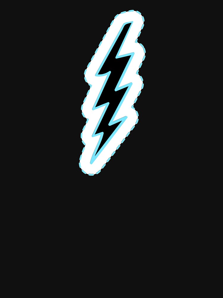 Disover Cool Lightning Bolt Symbol Black And Blue Storm Thunder Sky Classic T-Shirt