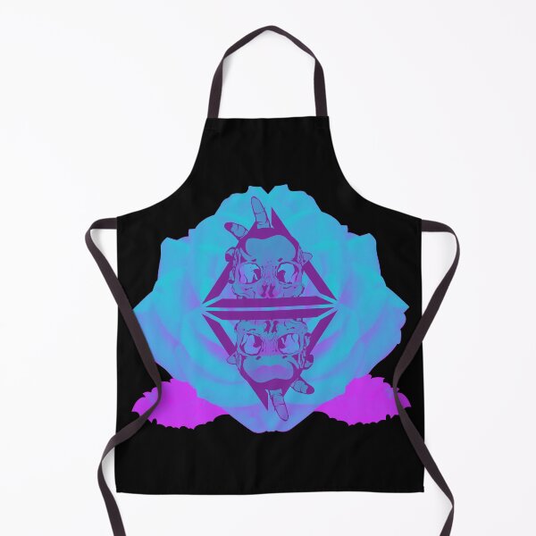 Item preview, hand-drawn dark skulls logo on cool background rose flower designed and sold by Half Mess.