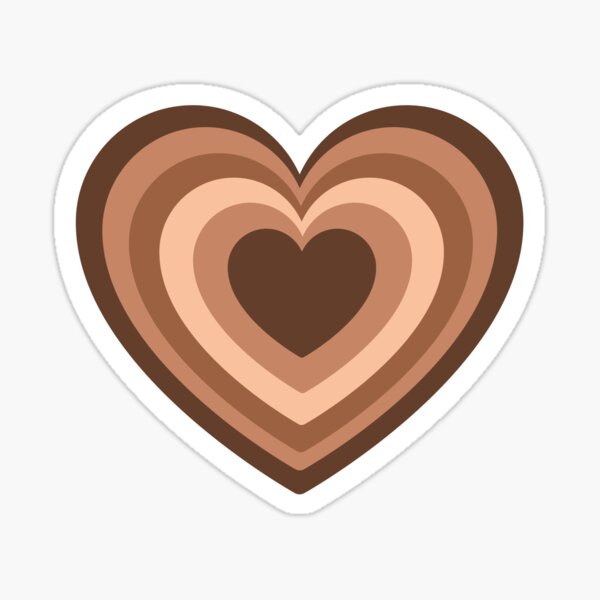 Brown Heart Sticker For Sale By Saraysierra Redbubble 