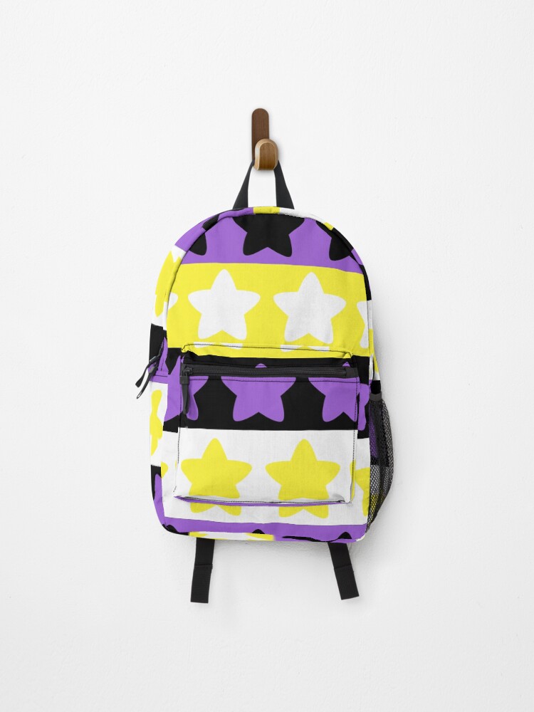 Thumbnail 1 of 3, Backpack, Non-Binary Pride Star Pattern designed and sold by QueerShop.