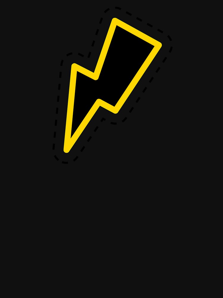 Disover Lightning Bolt Black And Yellow Symbol T-Shirt