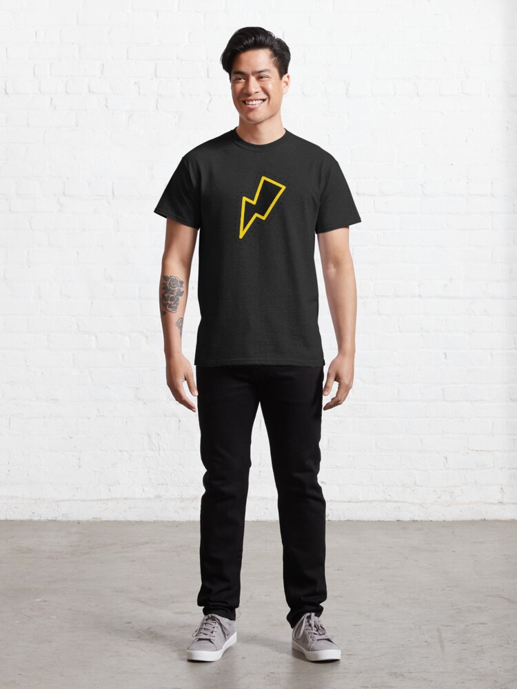 Discover Lightning Bolt Black And Yellow Symbol T-Shirt