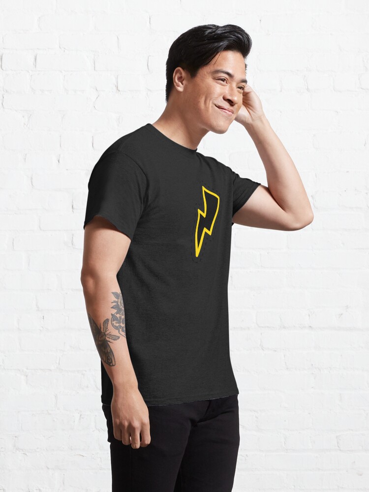 Discover Lightning Bolt Black And Yellow Symbol T-Shirt