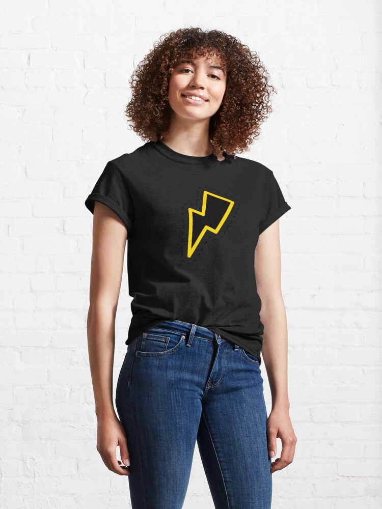 Disover Lightning Bolt Black And Yellow Symbol T-Shirt