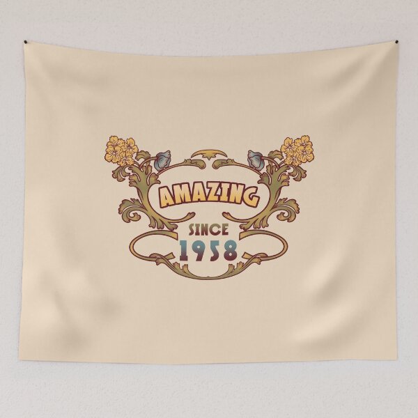 Item preview, AMAZING SINCE 1958 birthday gift art nouveau floral vintage designed and sold by leepianti.