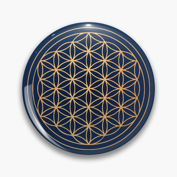 Item preview, Blue and Gold Flower of Life Mandala designed and sold by Julie Erin Designs.