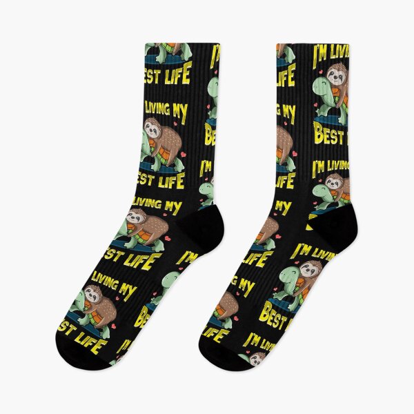 Item preview, Cute I'm Living My Best Life Sloth & Turtle Pun designed and sold by perfectpresents.