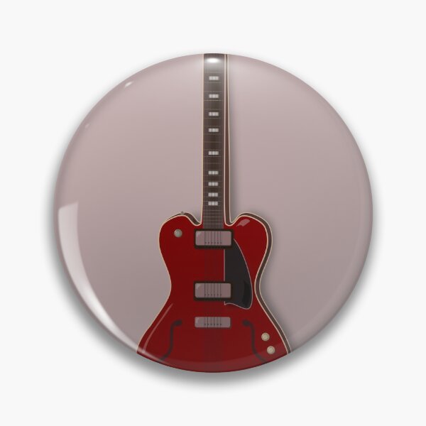 Item preview, Red semi-electric guitar against a brown background | Vector digital art designed and sold by L Sq.