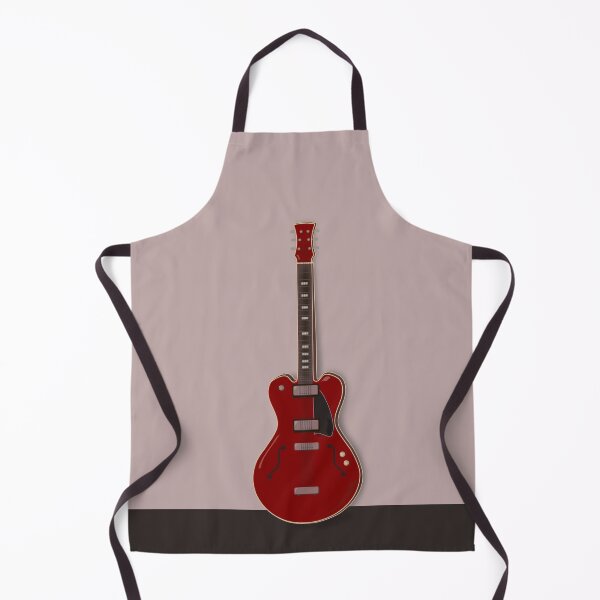 Item preview, Red semi-electric guitar against a brown background | Vector digital art designed and sold by L Sq.