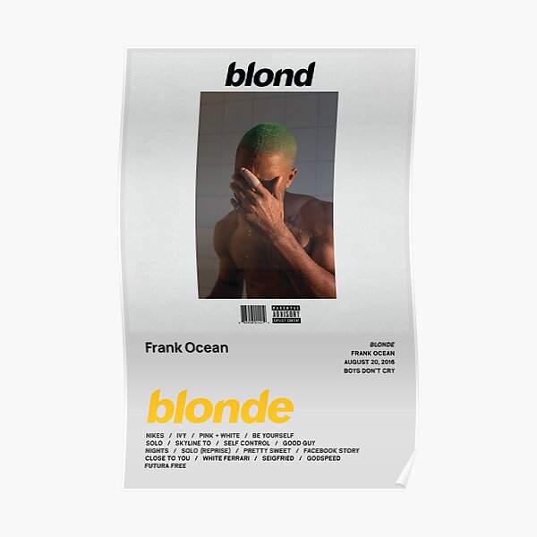 Frank Ocean - Blonde Tracklist Poster