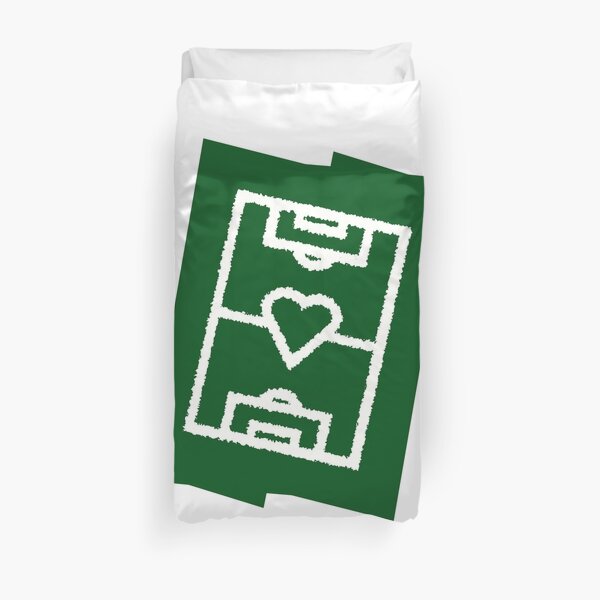 Football field with a heart - trend color dark green Duvet Cover