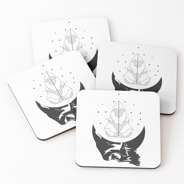 Item preview, dream skull in the dark skies with stars and moon and mountain designed and sold by Half Mess.