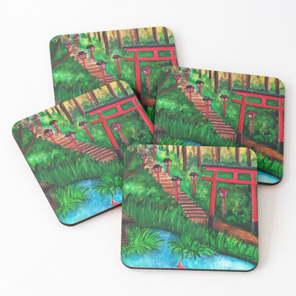 Item preview, Watercolor - Japanese temple tori gate  designed and sold by Karolien Kenis.
