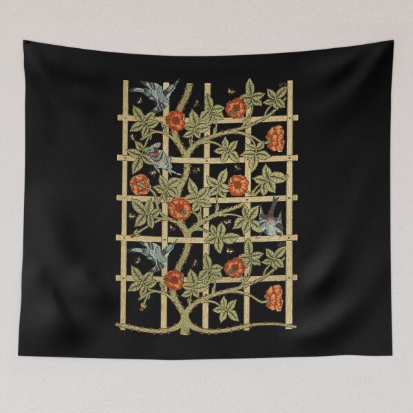 Item preview, Vintage Cottagecore Aesthetic Rose Trellis and Birds designed and sold by Ellie and Jack.