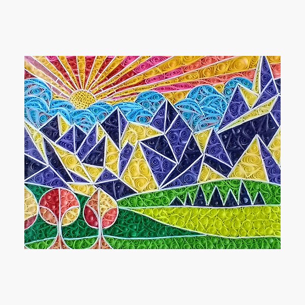 Paper Quilling Geo Mod Scene Photographic Print