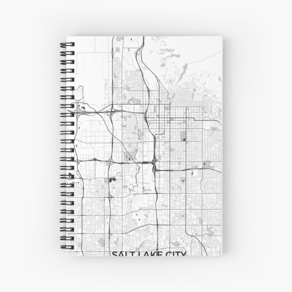 Salt Lake City Map Gray Spiral Notebook