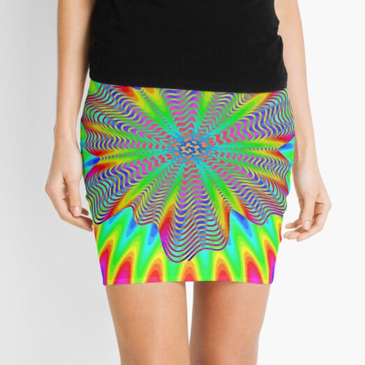 Trippy Decorative Pattern Mini Skirt