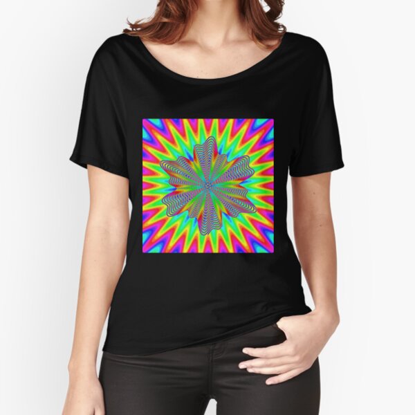 Trippy Decorative Pattern Relaxed Fit T-Shirt