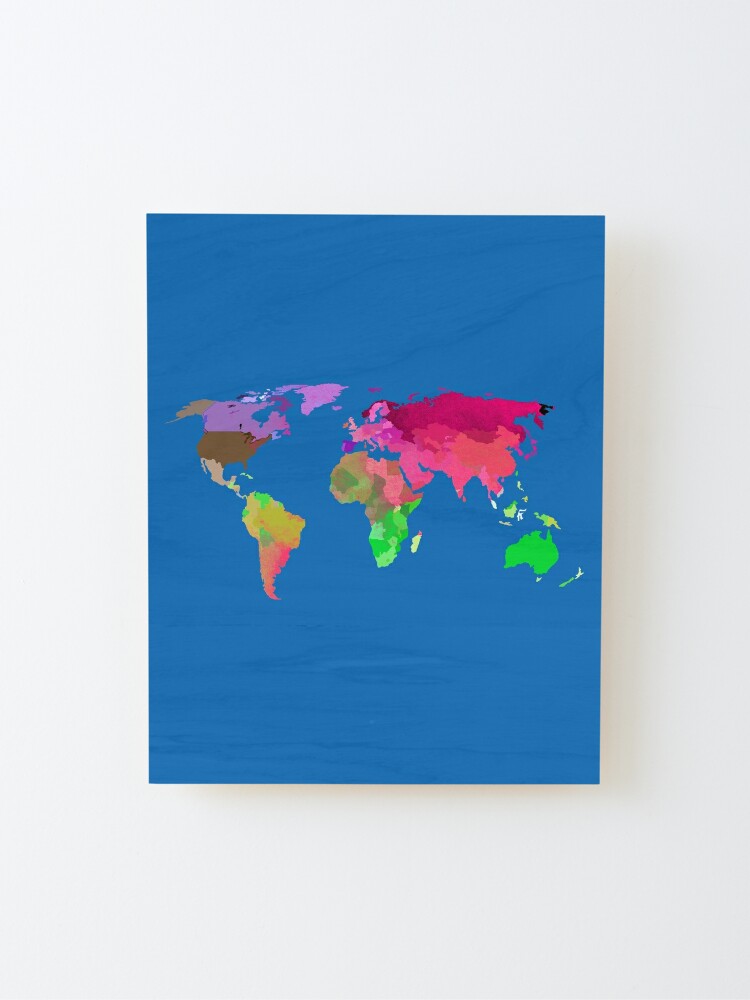 Wood world map Woody Map of the World Art Board Print by Trenddesigns24
