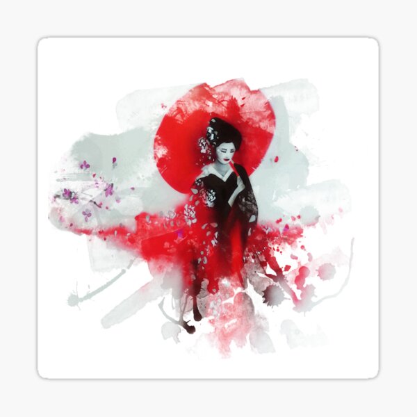 Item preview, Japanese Geisha Abstract designed and sold by vivalarevolucio.