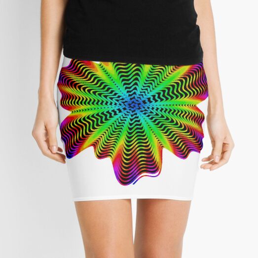 Trippy Decorative Pattern Mini Skirt