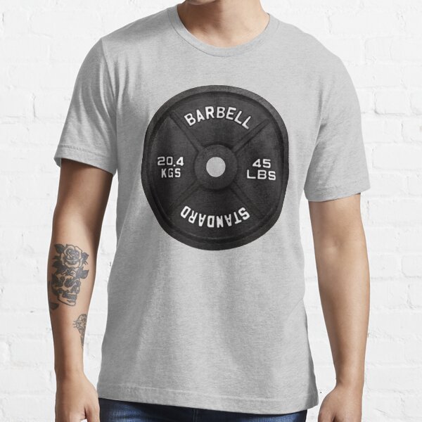 "Standard barbell plate 45 LBS" Tshirt for Sale by gymfreaknation