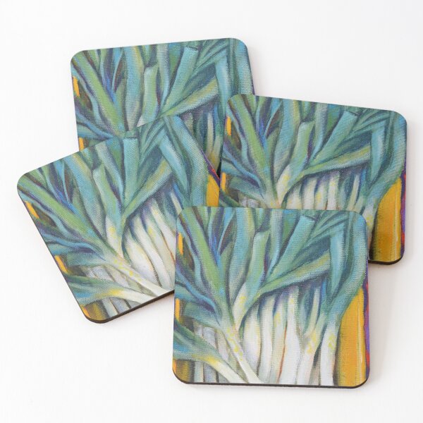 Leeks in a box Coasters (Set of 4)