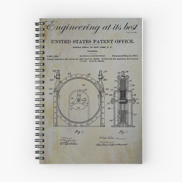 Item preview, Nikola Tesla-Tesla_Turbine_Poster-yellowed designed and sold by Redlilatomcad.