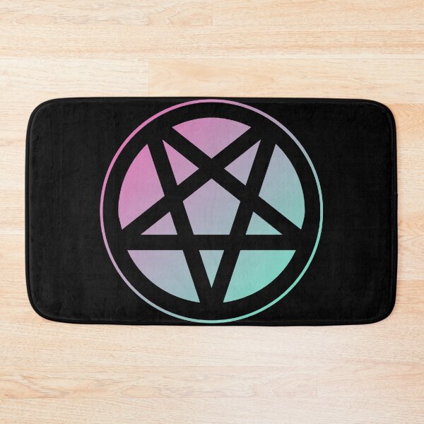 Item preview, Inverted Pentagram Pink/Cyan Color Gradient | Satanic designed and sold by Godstomper.