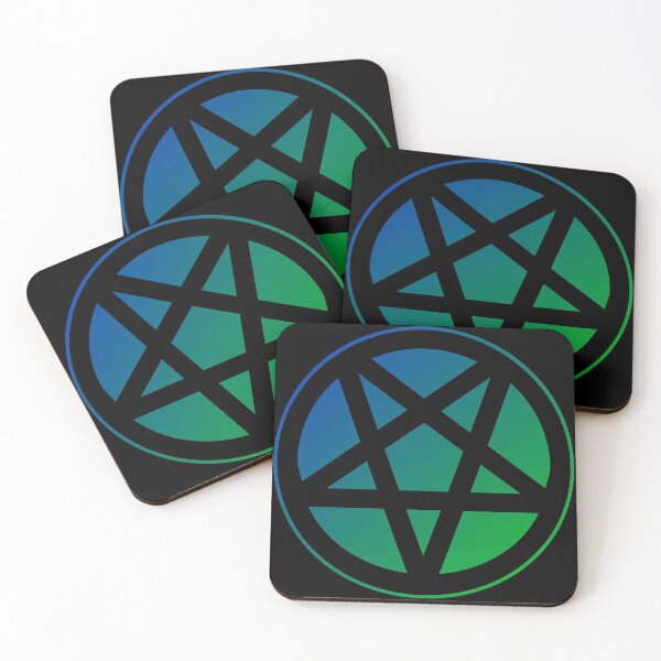 Item preview, Inverted Pentagram Blue/Green Color Gradient | Satanic designed and sold by Godstomper.