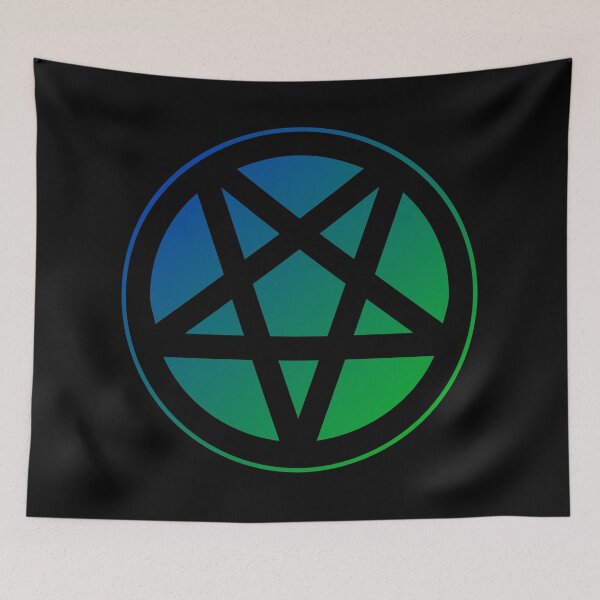 Item preview, Inverted Pentagram Blue/Green Color Gradient | Satanic designed and sold by Godstomper.