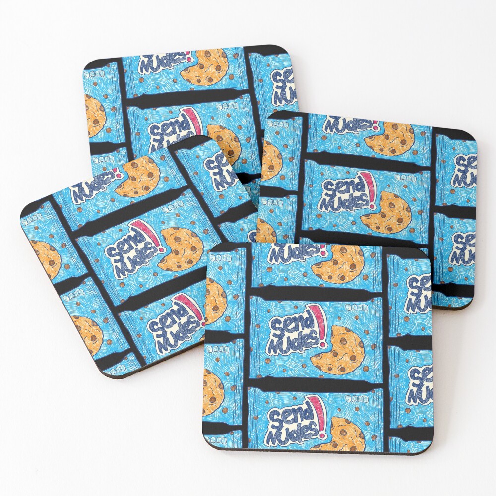Send Nudes! (Black) Coasters (Set of 4)