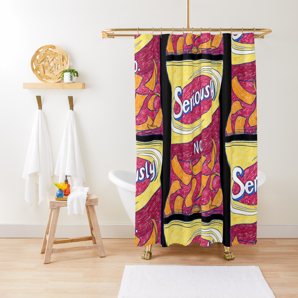 Seriously No (Black) Shower Curtain