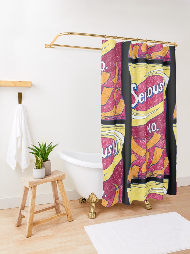 Alternate view of Seriously No (Black) Shower Curtain