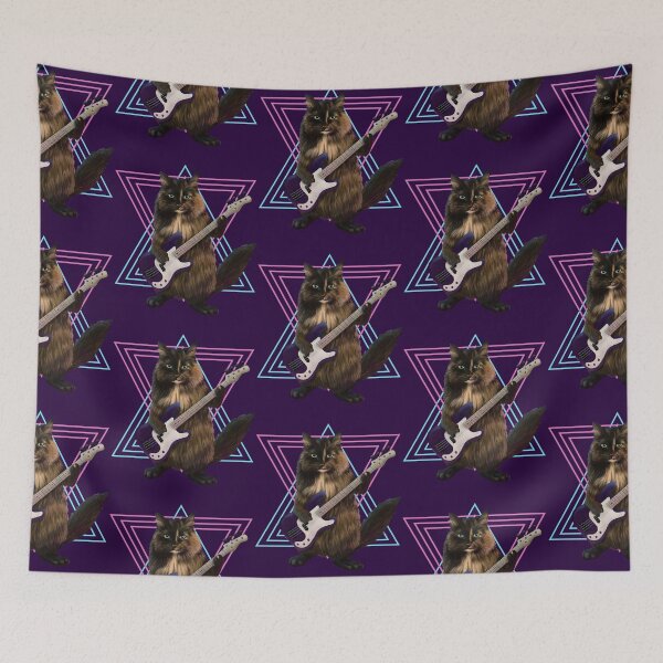 Item preview, Cat playing bass guitar designed and sold by Mehu.