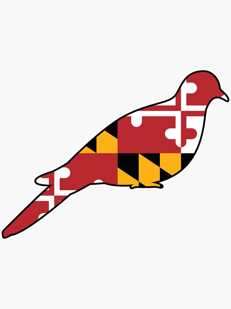 Thumbnail 3 of 3, Sticker, Maryland Flag Dove designed and sold by MarylandStyle.