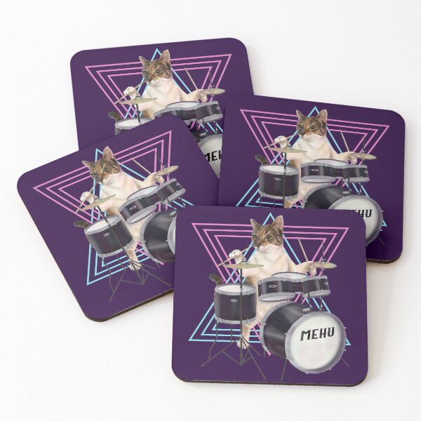 Item preview, Cat playing the drums designed and sold by Mehu.