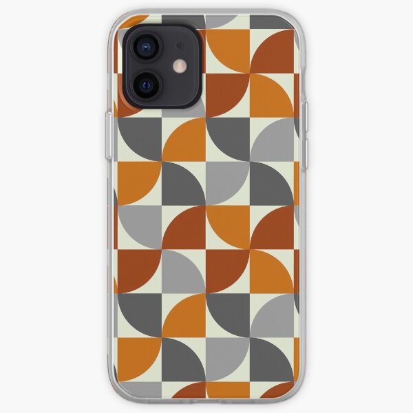 Grey and Orange Mid Century Modern iPhone Soft Case