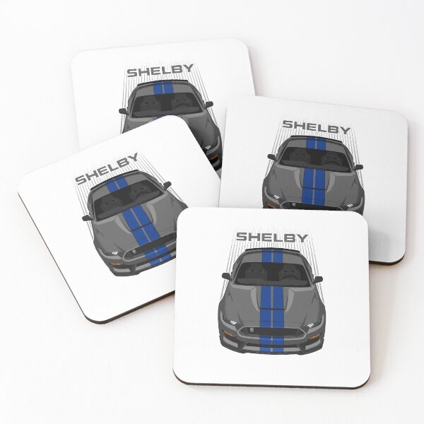 Item preview, Ford Mustang Shelby GT350 2015 - 2020 - Magnetic Grey - Blue Stripes designed and sold by V8social.