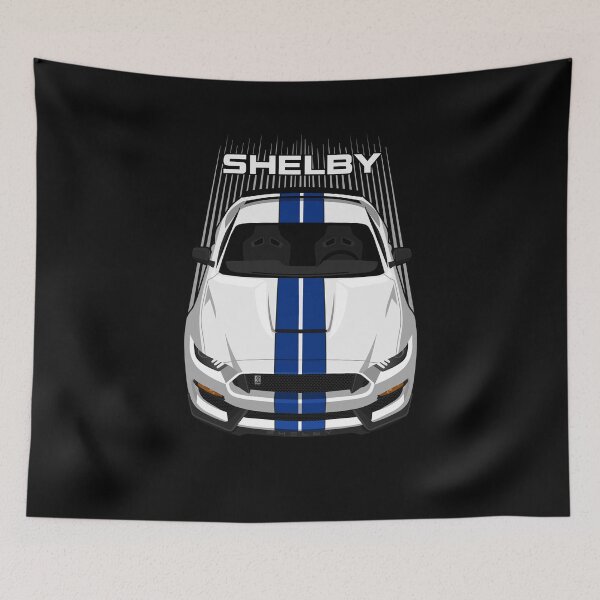 Item preview, Ford Mustang Shelby GT350 2015 - 2020 - White - Blue Stripes designed and sold by V8social.