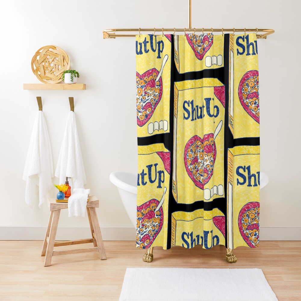 Shut Up (Black) Shower Curtain