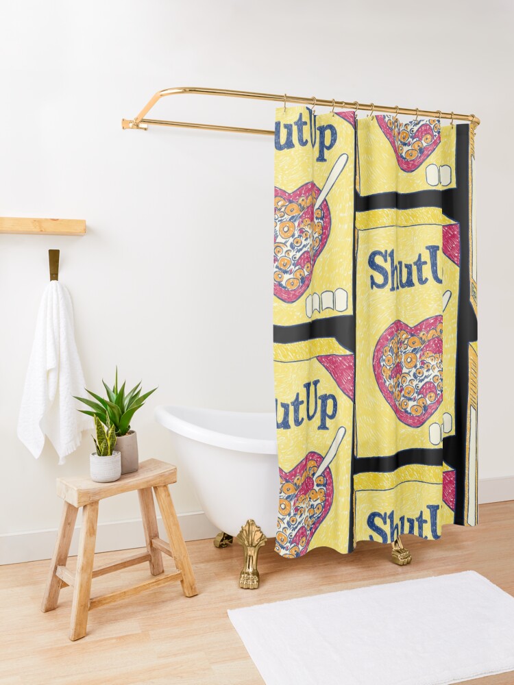 Alternate view of Shut Up (Black) Shower Curtain