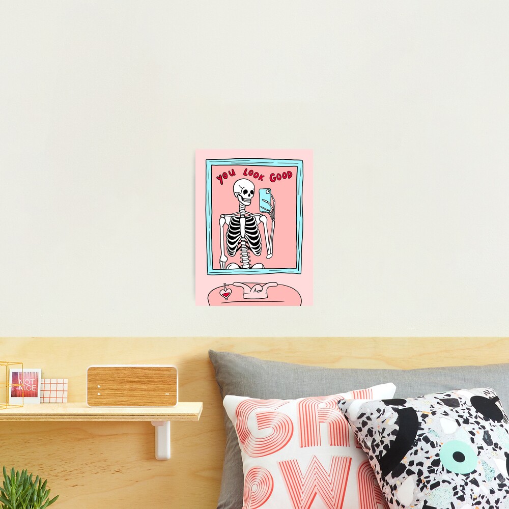 you look good skeleton mirror selfie Photographic Print