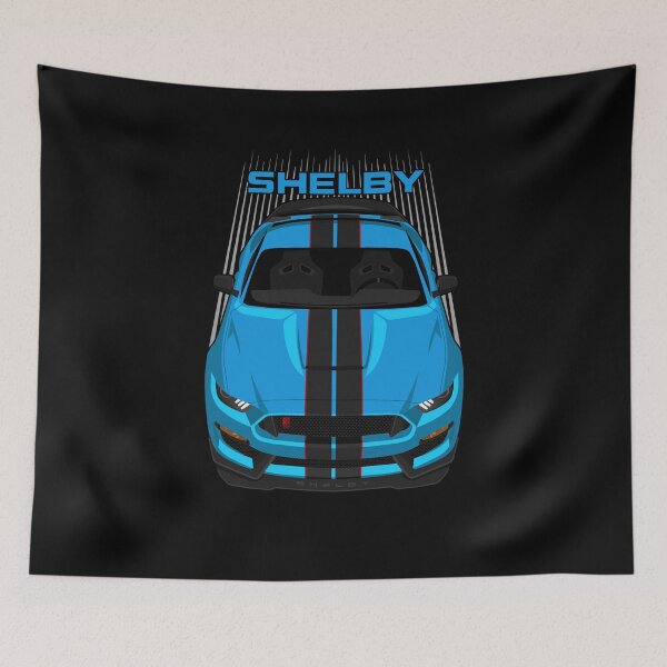 Item preview, Ford Mustang Shelby GT350R 2015 - 2020 - Grabber Blue - Black Stripes designed and sold by V8social.