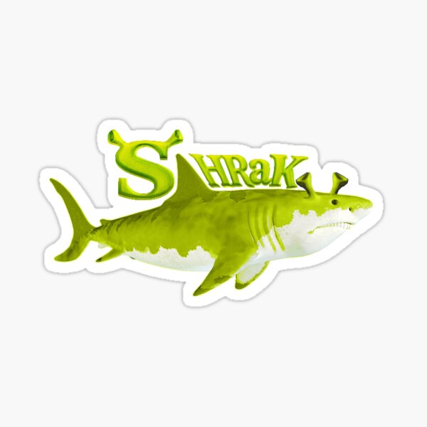 Vista previa del artículo con la obra «Shrak con palabras - Shrek pero un tiburón», diseñado y vendido por bexsimone.