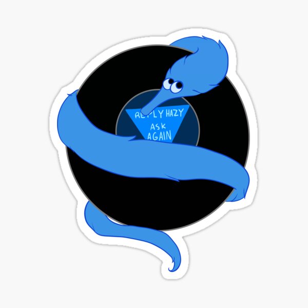 Blue 8Ball Worm Sticker
