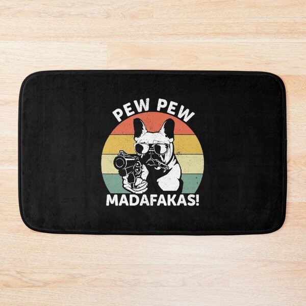 Item preview, French Bulldog Pew Pew Madafakas Crazy Pew Vintage designed and sold by HenningMadsen.