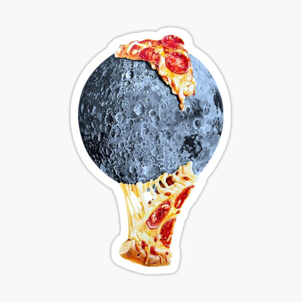 Vista previa del artículo con la obra « Palo de pizza en la luna», diseñado y vendido por Tranguyen.