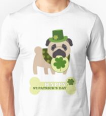 St. Patrick's Day Pug 2 Unisex T-Shirt